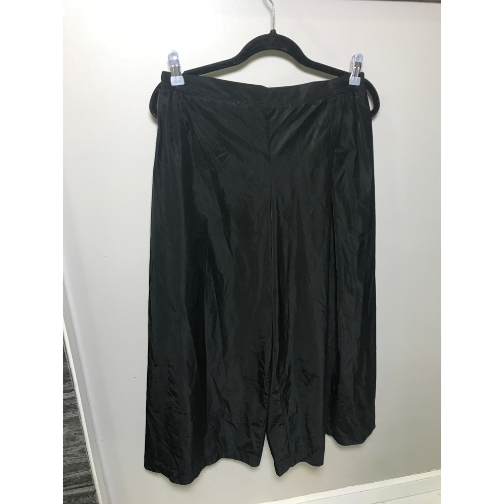 Planet by Lauren G Adams Womens Wide Leg Pants Black Elastic Waist Flowy Palazzo